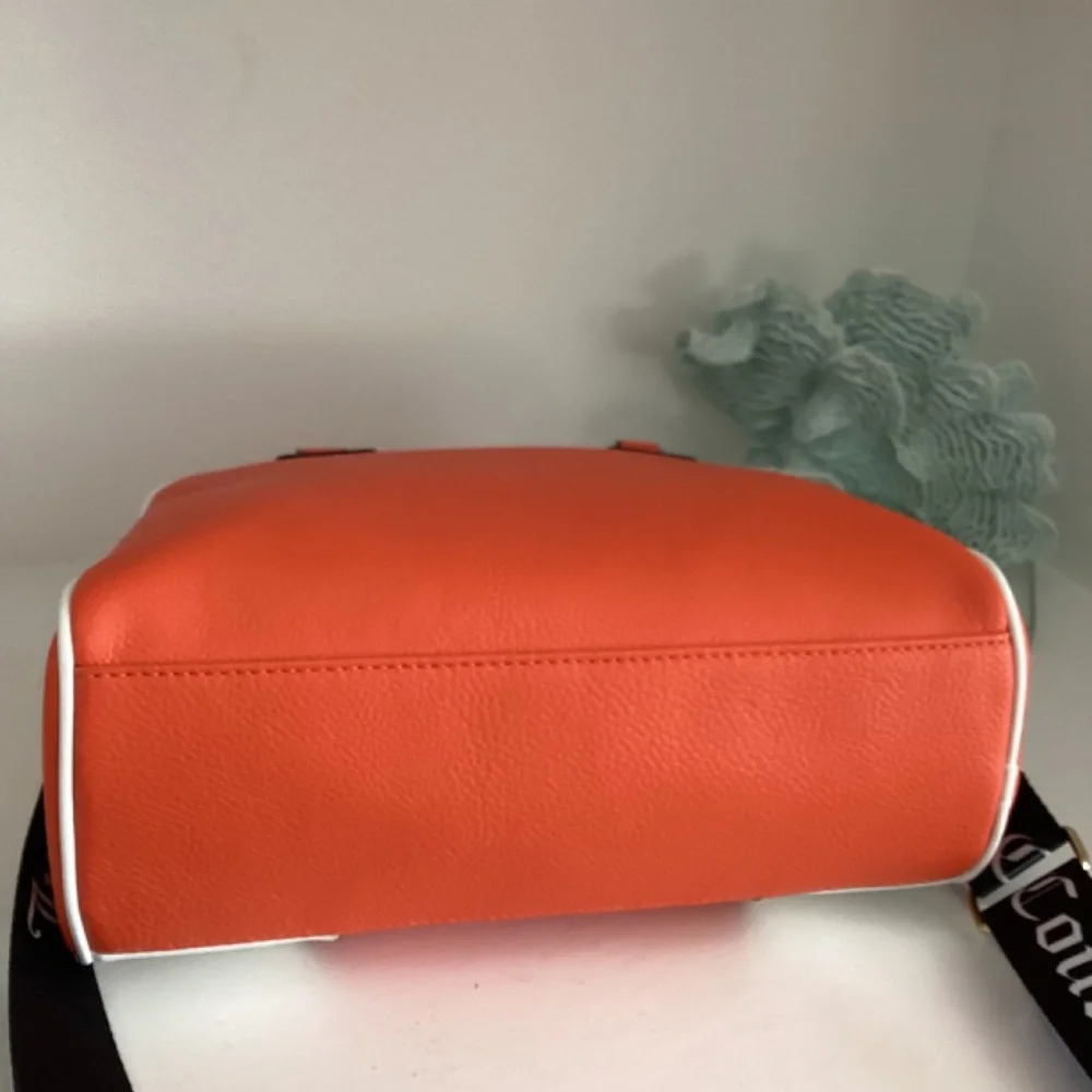 REDUCED Juicy Couture Fashionista Sports Bowler Satchel Crossbody Orange & White